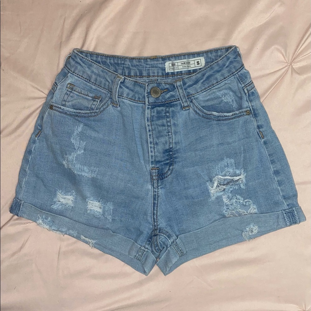 Distressed Denim Shorts